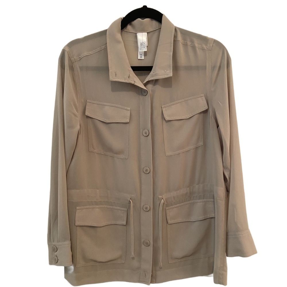 MarlaWynne Wynne Layers Chiffon Safari Jacket Linen Size Small New